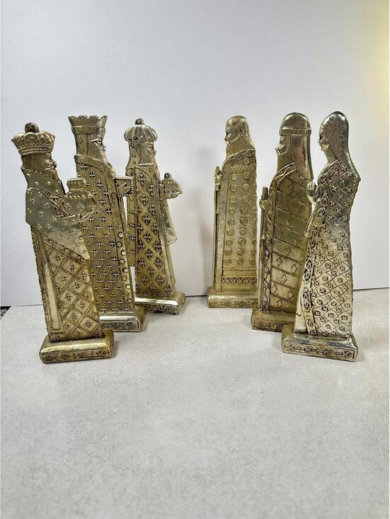 Other - VTG Nativity Scene Figurines Set Of 6 Gold Tone Christmas Decor Crèche